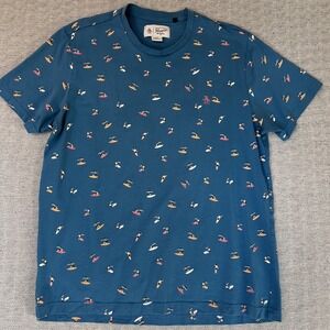 Penguin Munsingwear T Shirt Mens Large Surf Print Short Sleeve Cotton Blend